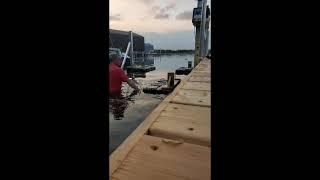 how to move a heavy boat lift in a lake without a barge (Floe lift shown)