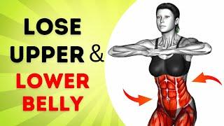 30-Min Standing Stomach Workout Lose Upper Belly And Lower Belly Fat | HANGING BELLY FAT Exercises