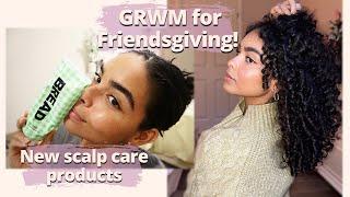 NEW SCALP CARE PRODUCTS, CURLY HAIR GROWTH UPDATE + FRIENDSGIVING 2021 | Vlog :)