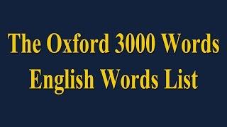 The Oxford 3000 Words - English Words List - Learn English Words