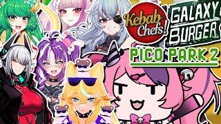 Cooking With VShojo! | Galaxy Burger, Pico Park 2 & Kebab Chefs! - Restaurant Simulator