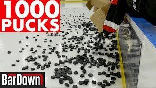 USING 1,000 PUCKS IN HOCKEY WARMUPS