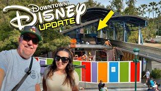 MAJOR DOWNTOWN DISNEY UPDATE-NEW Monorail Park Entrance,EASTER Merch+ Tortilla Jos DEMOLITION BEGINS