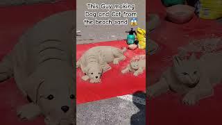 This Guy making Dog and Cat from the beach sand  #art #travel #shorts