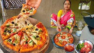 ভেজ পিজা ঘরে থাকা উপকরন দিয়ে│Pizza Recipe│Homemade Pizza Recipe Bengali