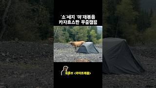 카자흐스탄 숲 속에서 캠핑하면