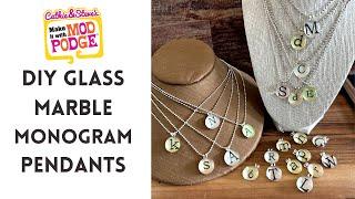 DIY Glass Marble Monogram Pendant Jewelry