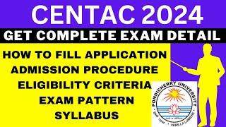 CENTAC 2024 Notification (Out), Application, Dates, Eligibility, Syllabus, Pattern, Admit Card