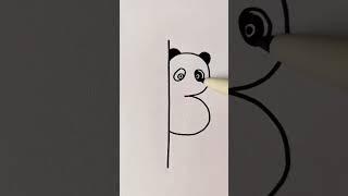 #Panda drawing with letter B##Anvi girl