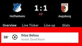 Ihlas Bebou Goal Vs Augsburg | Hoffenheim Vs Augsburg | 1-1 |