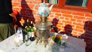 The weirdest kettle in the world - Russian Samovar. Traditional way of making tea in Russia.