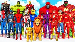 THE AVENGERS & TEAM SPIDER-MAN VS TEAM FLASH - Lion King is captured | Epic Superheroes War