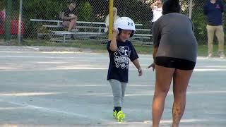 Jackson gets a hit playing t ball in Garden City league