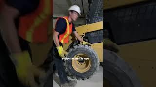 Rolling Tires Up Stairs #tiredoctor #tireguy #tires #shorts #tirerepair #tiretech