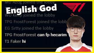 Faker starts chatting in English in Champ Select