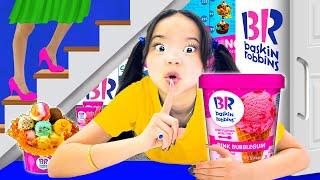 KID ZOEY OPENS SECRET BASKIN ROBBIN IN HER BEDROOM | I BUILD MY ICE CREAM STORE AT HOME BY SWEEDEE