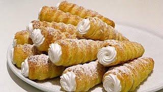 СЛОЁНЫЕ ТРУБОЧКИ С КРЕМОМ  как в детстве / Cream rolls