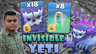 Don't use if your are not Expert - Live Invisible Mass YETI Legend Attack!! Clash Of Clans