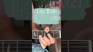 Love Story Taylor Swift Guitar Lesson // Love Story Guitar Tutorial #Shorts