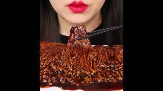 ASMR eating spicy food | asmr eating noodles, asmr eating seafood #100 #asmr #Shorts