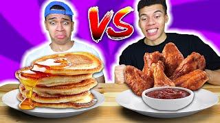 FRÜHSTÜCK VS MITTAGESSEN CHALLENGE !!! | Kelvin und Marvin