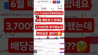 미국 국채 배당 ETF ACE 미국30년국채액티브(H) 6월배당공시