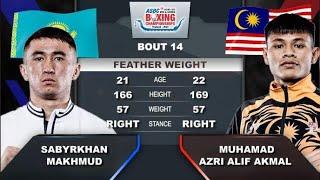 Makhmud Sabyrkhan (KAZ) vs. Alif Akmal (MAS) ASBC U22 Championships 2023 QF's (54kg)