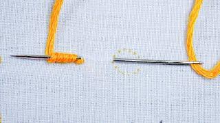 basic hand embroidery tutorial, bullion stitch, knot stitch family