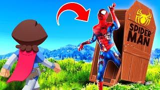 Opening ZOMBIE SPIDER MAN GRAVE In GTA 5! (Scary!)