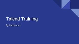 Talend  Training- Talend     Online Training –( Talend      Certification Tips)–  Talend     Course