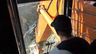 Side Hoe for a 16 meter deep trench | Hitachi EX1200