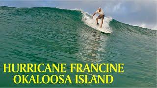 Riding the Storm: Hurricane Francine Surfing Adventures. Fort Walton Beach Gulf Coast Florida Drone.