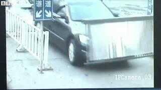 BBC News   China car supermarket smash caught on CCTV1