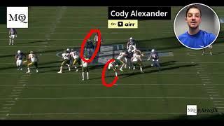 Great example of playing the Vertical Hook by South Dakota State's Will LB.