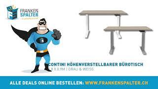 Frankenspalter TV-Spot Contini höhenverstellbarer Bürotisch in Grau oder Weiss für 499.-