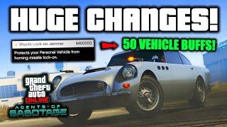 HUGE CHANGES In The GTA Online Agents of Sabotage DLC! (50 Vehicle BUFFS, Nightclub NERF, and More!)