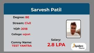 Video Testimonial by SARVESH PATIL | PLACED IN 2022