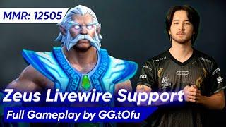 TOFU ZEUS LIVEWIRE SOFT SUPPORT 7.37d | Dota 2 Pro Gameplay