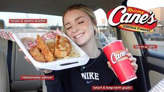 RAISING CANE'S MUKBANG ️ (selena & hailey drama, life in ur 20's, relationship advice + more!)