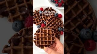 Healthy & High-protein Chocolate Waffles #healthyrecipes #highprotein #breakfastideas