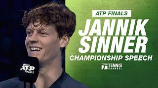 Jannik Sinner ATP Finals Champion Speech | 2024 ATP Finals Championship