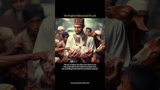 A Devout Muslim Performing the Sacrifice of Qurbani on Eid-ul-Adha #hadees #hadith #DeeniSticx