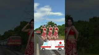 Beautiful Girl Dance in Ambulance vs train #vfx #shorts #viral