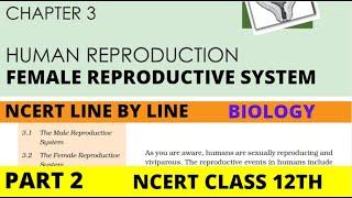 Part-2 HUMAN REPRODUCTION (Female Reproductive System) chapter-3 NCERT class 12th biology