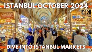 ISTANBUL TURKEY IN THIS DAYS EMINONU MARKET,EGYPTIAN BAZAAR 4K WALKING TOUR