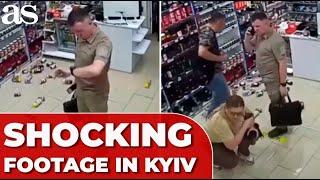 SHOCKING FOOTAGE: UKRAINIAN man faces mild inconvenience amid RUSSIAN STRIKES in KYIV