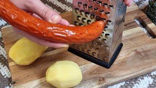 Top recipe with potatoes. Just grate potatoes. Tasty recipe. Simple dinner. ASMR