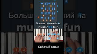 Как играть знаменитый Собачий вальс   на пианино по цифрам#обучение #пианино #shorts #tiktok