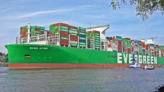 MEGAMAX-24 CLASS CONTAINER SHIP EVER ATOP DEPART THE PORT OF HAMBURG - 4K SHIPSPOTTING MAY 2024
