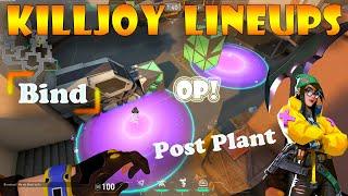 Valorant Top 12 Killjoy post plant molly lineups on Bind | Killjoy bind lineups | killjoy nanoswarm